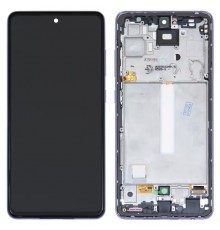 Дисплей для Samsung A525 Galaxy A52, A526 Galaxy A52 5G, фиолетовый, с рамкой, Оригинал (переклеено стекло)