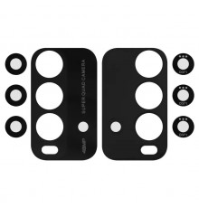 Скло камери для Xiaomi Redmi 9T, чорне, без рамки, комплект 4 шт.