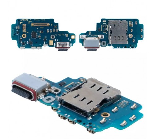 Шлейф для Samsung S928 Galaxy S24 Ultra, коннектора зарядки, с микрофоном, c SIM-коннектором, Original (PRC), плата зарядки