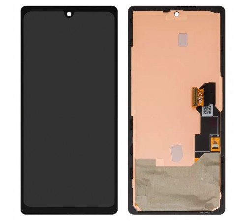 Дисплей для Google Pixel 6a, чорний, з рамкою, High Copy з широким обідком, (OLED) GX7AS, GB62Z, G1AZG