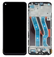 Дисплей для Realme 10, черный, с рамкой, Copy (TFT)