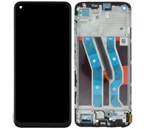 Дисплей для Realme 10, черный, с рамкой, Copy (TFT)