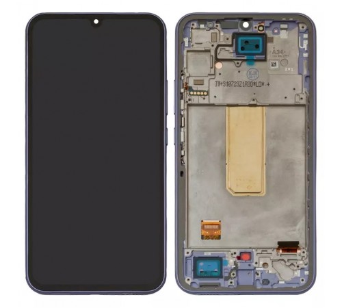 Дисплей для Samsung A346 Galaxy A34 5G, фиолетовый, с рамкой, Original (PRC)