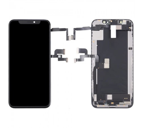 Дисплей для iPhone XS, черный, с рамкой, Original (PRC), с верхним шлейфом