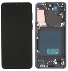 Дисплей для Samsung G991 Galaxy S21 5G, сірий (Phantom Gray), з рамкою, High Copy (OLED) 