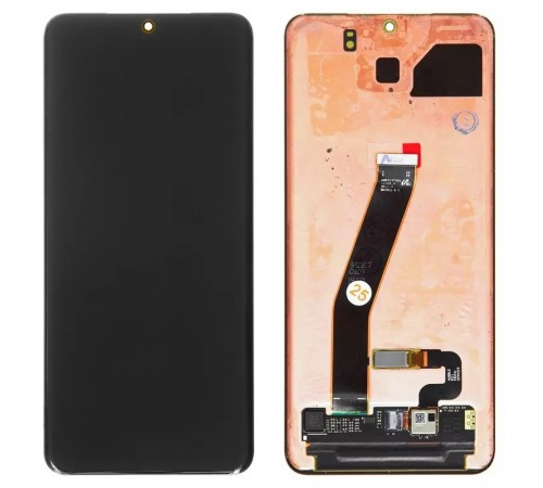 Дисплей для Samsung G980 Galaxy S20, G981 Galaxy S20 5G, чорний, без рамки, Оригінал (переклеєне скло)