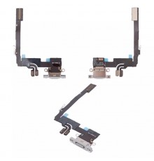 Шлейф для iPhone 16 Pro, коннектора зарядки, белый, с микрофоном, High Copy white titanium