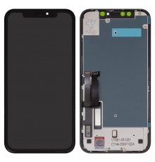 Дисплей для iPhone XR, черный, с рамкой, FLYCDI, с защитным экраном дисплея