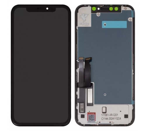Дисплей для iPhone XR, черный, с рамкой, FLYCDI, с защитным экраном дисплея