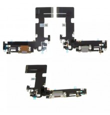 Шлейф для iPhone 13, коннектора зарядки, розовый, с микрофоном, с компонентами, Original (PRC), Lightning