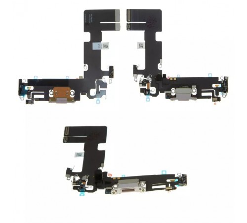 Шлейф для iPhone 13, коннектора зарядки, розовый, с микрофоном, с компонентами, Original (PRC), Lightning