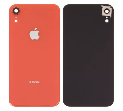 Задняя панель корпуса для iPhone XR, оранжевая + стекло камеры, small hole