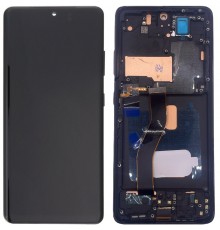 Дисплей для Samsung G998 Galaxy S21 Ultra 5G, чорний (Phantom Black), з рамкою, Copy (TFT)