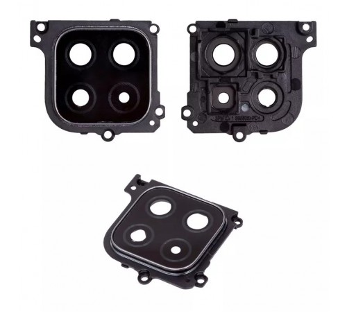 Скло камери для Samsung A226 Galaxy A22 5G, чорне, з рамкою