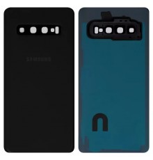 Задняя панель корпуса для Samsung G973 Galaxy S10, черная (Prism Black) + стекло камеры