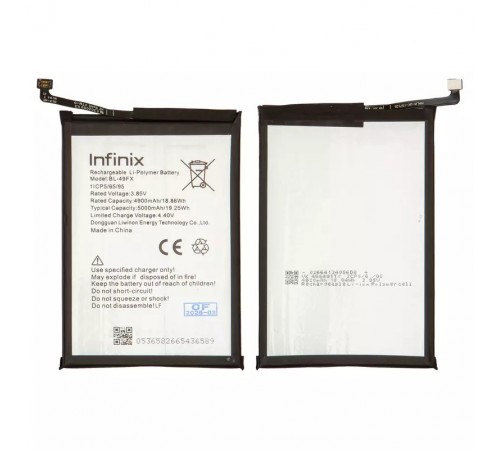 Акумулятор BL-49FX для Infinix Hot 8, Hot 8 Lite, Hot 9, Hot 9 Pro, Hot 10 Lite, Smart 5, Smart 6, Smart 6 HD, Smart 6Am Note 7, Note 7 Lite, Li-Polymer, 3,85 В, 5000 мАг, Original (PRC) Акумулятор BL-49FX для Infinix Hot 8, Hot 8 Lite, Hot 9, Hot 9 Pro, Hot 10 Lite, Smart 5, Smart 6, Smart 6 HD, Smart 6Am Note 7, Note 7 Lite, Li-Polymer, 3,85 В, 5000 мАг, Original (PRC)