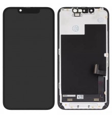 Дисплей для iPhone 13 mini, чорний, з рамкою, Оригінал (переклеєно скло)