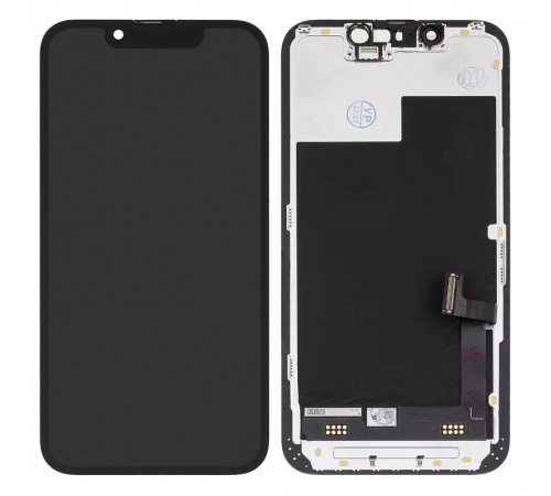 Дисплей для iPhone 13 mini, чорний, з рамкою, Оригінал (переклеєно скло)
