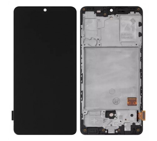 Дисплей для Samsung A415 Galaxy A41, чорний, з рамкою, High Copy (OLED)
