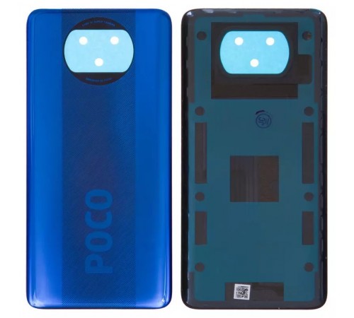 Задняя панель корпуса для Xiaomi Poco X3, синяя (Cobalt Blue)