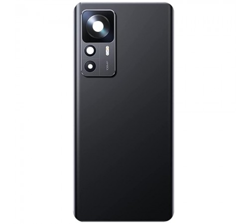 Задняя панель корпуса для Xiaomi 12T, 12T Pro, черная (Black), Copy + стекло камеры