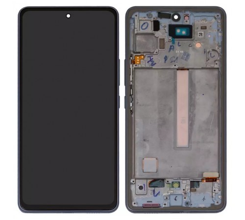 Дисплей для Samsung A536 Galaxy A53 5G, синий, на версии Android 14 и выше работать не будет!, с рамкой, High Copy original LCD size, (OLED)