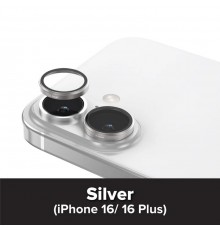 Захисне скло камери для Apple iPhone 16, iPhone 16 Plus, Camera Armor Pro Sapphire Lens Protector, Silver, X-One