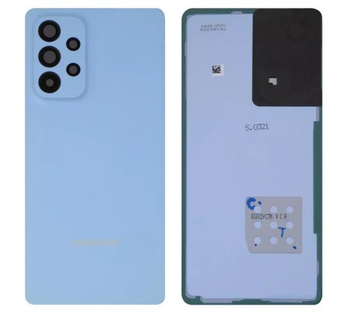 Задня панель корпусу для Samsung A536 Galaxy A53 5G, синя + скло камери