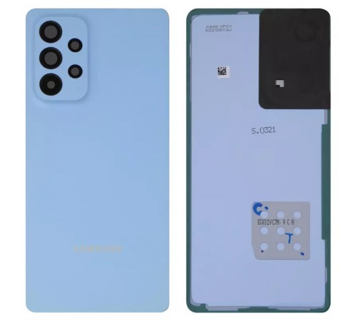 Задняя панель корпуса для Samsung A536 Galaxy A53 5G, синяя + стекло камеры Задняя панель корпуса для Samsung A536 Galaxy A53 5G, синяя + стекло камеры