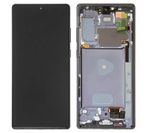 Дисплей для Samsung N980F Galaxy Note 20, N981 Galaxy Note 20 5G, серый, с рамкой, Original, сервисная упаковка, mystic gray, #GH82-23495A/GH82-23733A