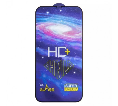 Захисне скло ASP для Apple iPhone 12 Pro Max, 0,33 мм 9H, сумісне з чохлом, Full Glue, чорне, HD+ 