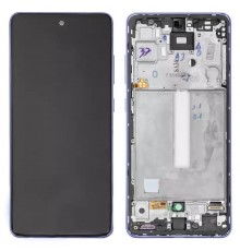 Дисплей для Samsung A525 Galaxy A52, A526 Galaxy A52 5G, фиолетовый, с рамкой, Original, сервисная упаковка, #GH82-25524C