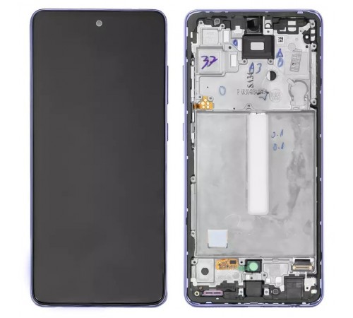 Дисплей для Samsung A525 Galaxy A52, A526 Galaxy A52 5G, фіолетовий, з рамкою, Original, сервісна упаковка #GH82-25524C