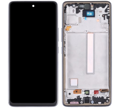 Дисплей для Samsung A536 Galaxy A53 5G, белый (White), с рамкой, без Touch ID, Copy (TFT)