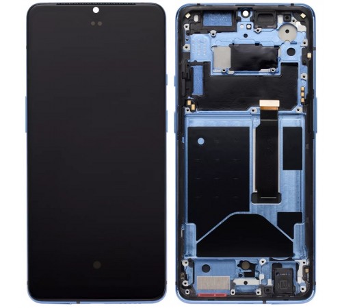Дисплей для OnePlus 7T, синій (Glacier Blue), з рамкою, High Copy (OLED) (Small LCD)