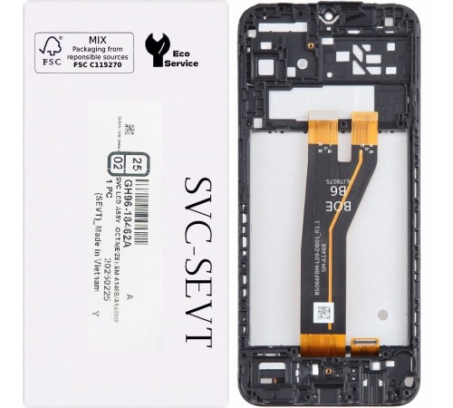 Дисплей для Samsung A146B Galaxy A14 5G, черный, с рамкой, Original