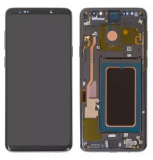 Дисплей для Samsung G965 Galaxy S9 Plus, серый, с рамкой, Оригинал (переклеено стекло), titanium gray