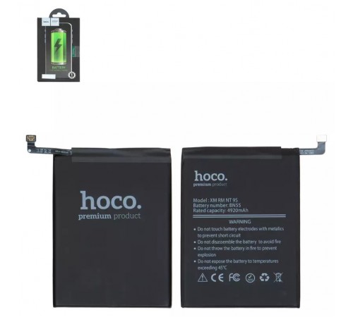 Аккумулятор Hoco BN55 для Xiaomi Redmi Note 9S, Li-Polymer, 3,85 B, 4920 мАч, M2003J6A1G Аккумулятор Hoco BN55 для Xiaomi Redmi Note 9S, Li-Polymer, 3,85 B, 4920 мАч, M2003J6A1G