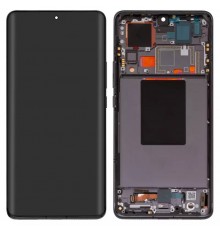 Дисплей для Xiaomi 12 Pro, черный, с рамкой, Оригинал (переклеено стекло), 2201122C, 2201122G