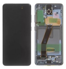 Дисплей для Samsung G980 Galaxy S20, G981 Galaxy S20 5G, серый, с рамкой, Original (PRC), cosmic grey