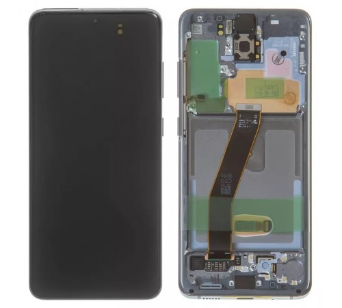 Дисплей для Samsung G980 Galaxy S20, G981 Galaxy S20 5G, серый, с рамкой, Original (PRC), cosmic grey