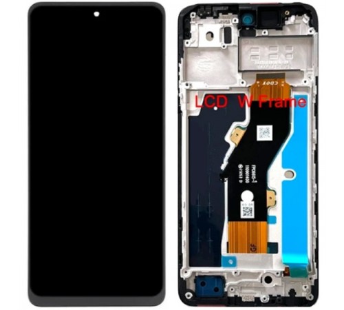 Дисплей для Tecno Spark 20 (KJ5), чорний, з рамкою, Original (PRC)