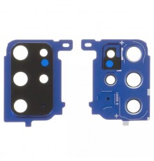 Стекло камеры для Samsung G985 Galaxy S20 Plus, синее (Aura Blue), с рамкой