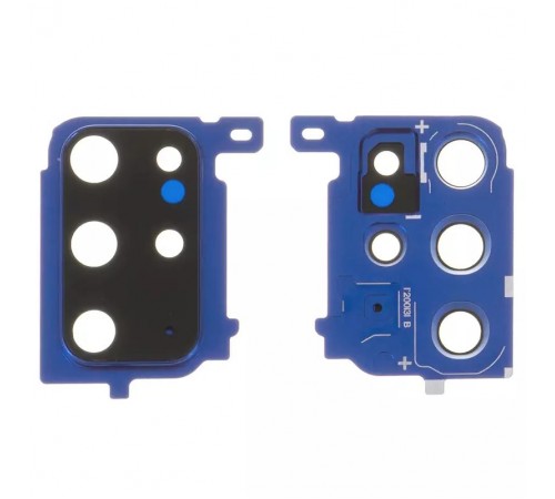 Стекло камеры для Samsung G985 Galaxy S20 Plus, синее (Aura Blue), с рамкой