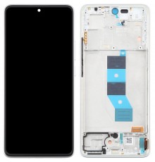 Дисплей для Xiaomi Redmi Note 14 5G, серебристый (Mystique White), с рамкой, High Copy (OLED)