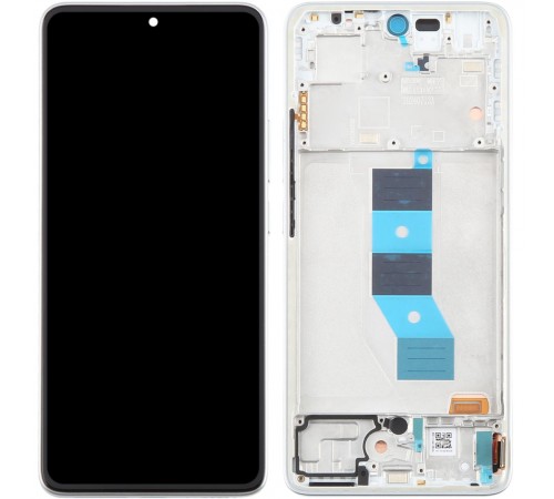 Дисплей для Xiaomi Redmi Note 14 5G, серебристый (Mystique White), с рамкой, High Copy (OLED)