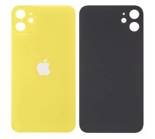 Задняя панель корпуса для iPhone 11, желтая, нужно снять стекло камеры, small hole