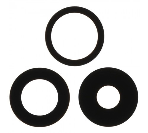 Скло камери для iPhone 15 Pro, чорне, без рамки, комплект 3 шт.