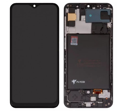 Дисплей для Samsung A307 Galaxy A30s, A307F/DS Galaxy A30s, черный, с рамкой, FLYCDI, с широким ободком, (OLED)