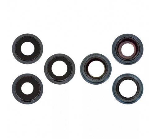 Скло камери для iPhone 12 Pro Max, синє, з рамкою, комплект 3 шт.